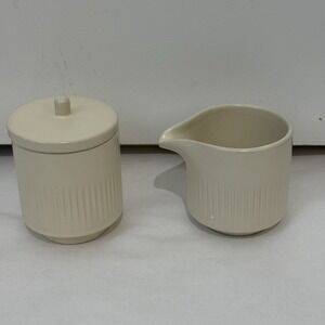 Citrine Everyday Collection by Magenta Ribbed‎ Ceramic Creamer & Sugar Set NEW